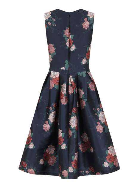 **Chi Chi London Blue Floral Print Midi Dress